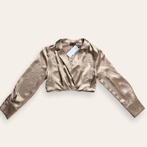 Cropped Satin Blouse